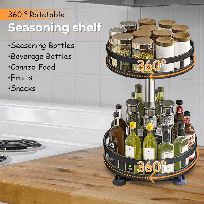 StorageGenius ™ 360°Rotation Spice Rack Organizer
