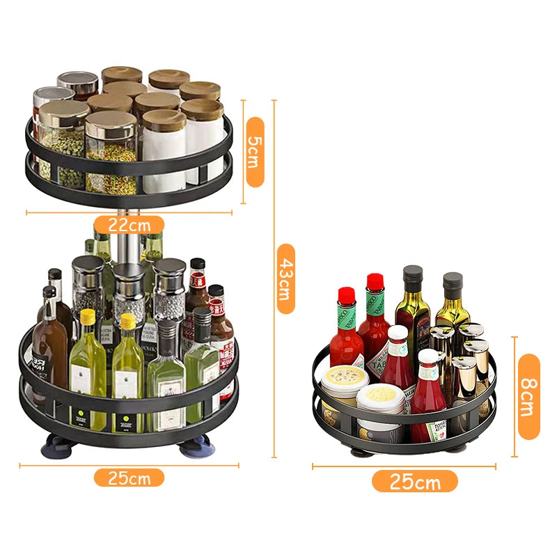 StorageGenius ™ 360°Rotation Spice Rack Organizer