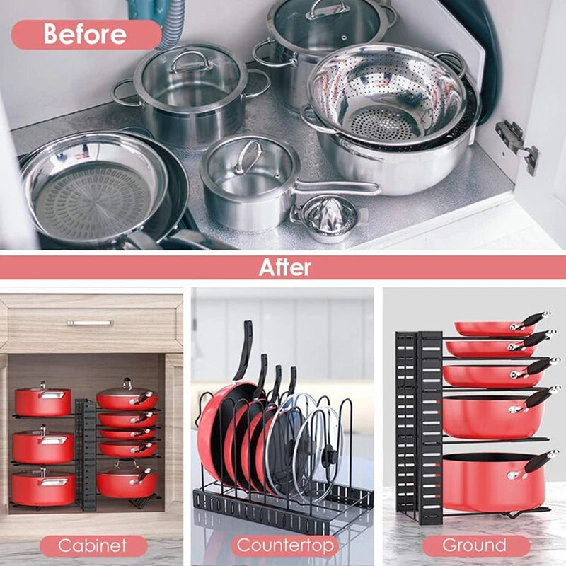 StorageGenius™ 5/8 Tiers Kitchen Rack Adjustable Pan/ Pot