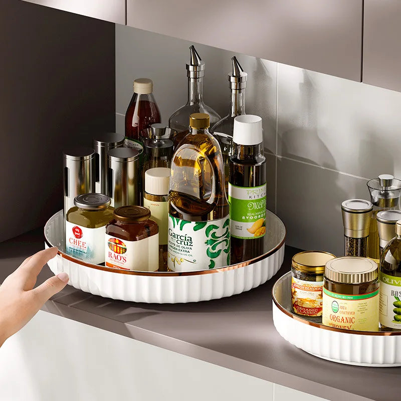 StorageGenius™ Light Luxury Style 360-degree Double layer rotatable storage rack