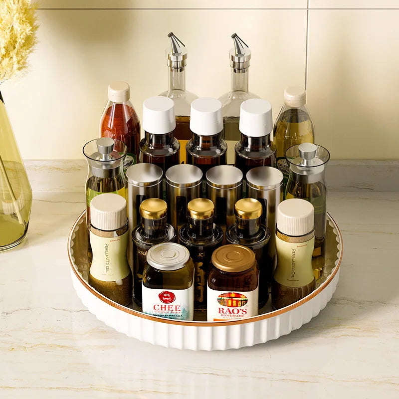 StorageGenius™ Light Luxury Style 360-degree Double layer rotatable storage rack