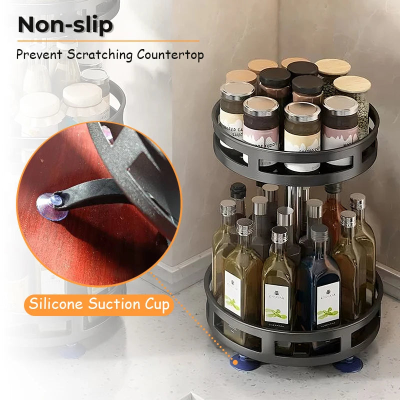 StorageGenius ™ 360°Rotation Spice Rack Organizer